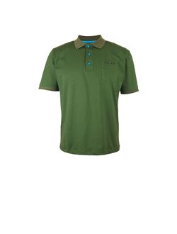 Image of Men's jersey polo shirt with breast pocket
